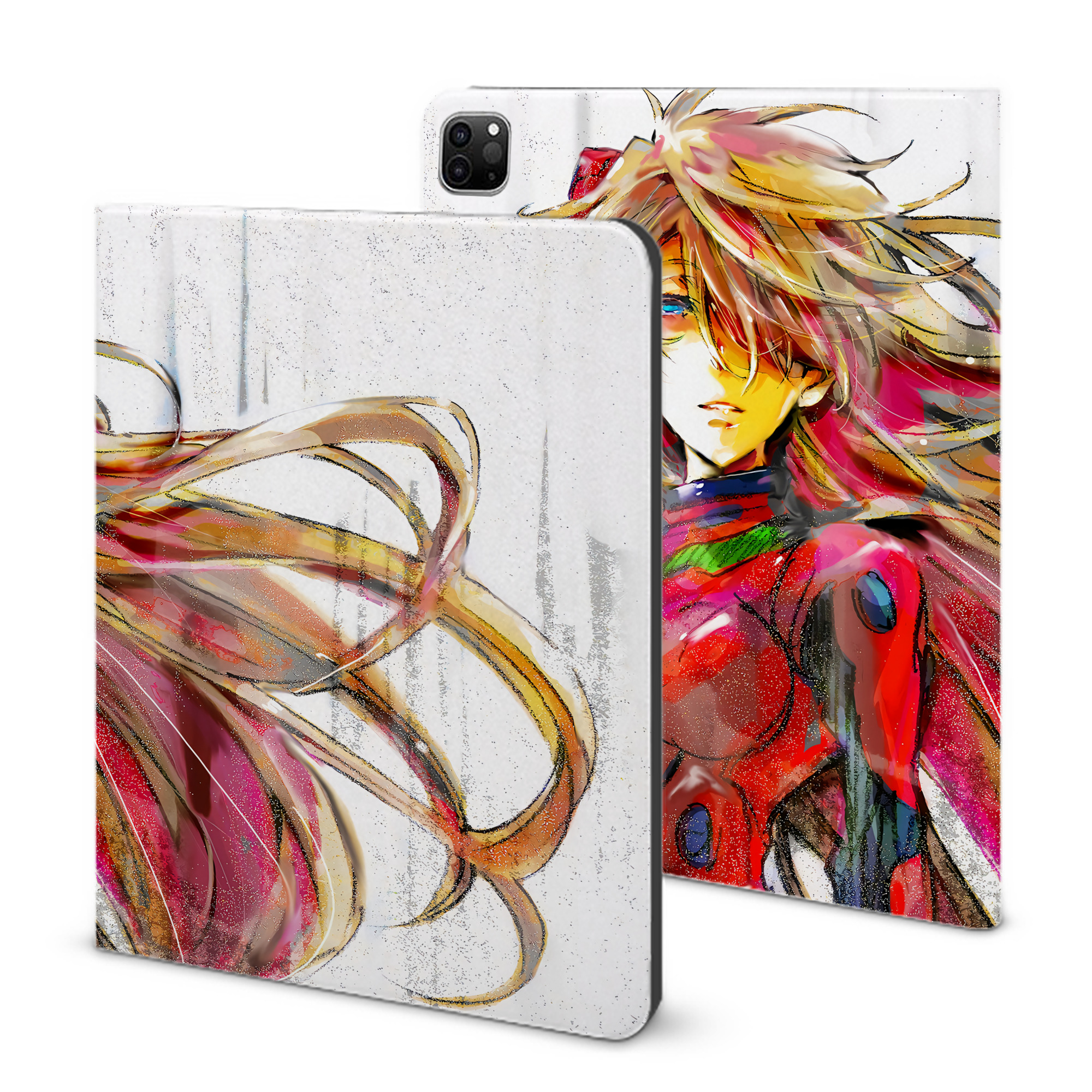 （画像用） EVA 新世紀エヴァンゲリオン IPad ケース ブック型 PUレザー TPU 耐衝撃 軽量 薄型 ペン収納なし 全面保護 IPad 各モデル対応